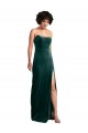 Cheap Scooped Strapless Long Velvet Bridesmaid Dress with Daring Side Slit Canada